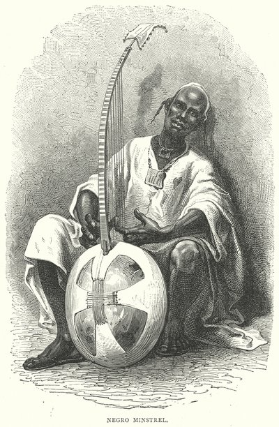 Neger minstreel (gravure) door English School