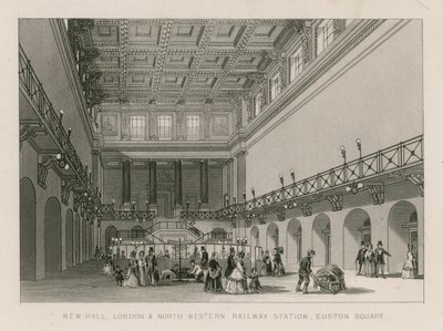 Nieuwe Hal, London en North Western Railway Station, Euston Square, Londen door English School