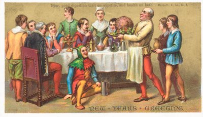 Nieuwjaarsfeest, nieuwjaarskaart door English School