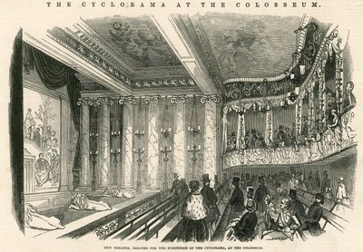 Nieuw theater, opgericht voor de tentoonstelling van de Cyclorama in het Colosseum, Londen door English School