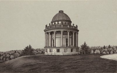 Newbury: Temple, Highclere (litho) door English School