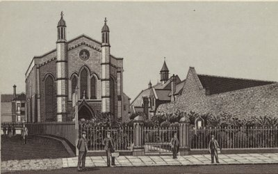 Newbury: Wesleyan Church  Schools (litho) door English School