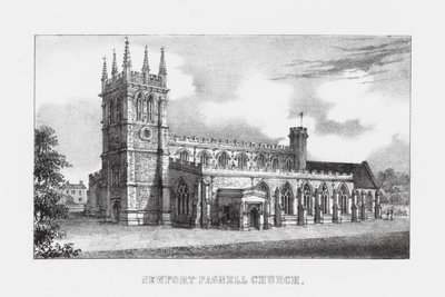 Newport Pagnell Kerk (gravure) door English School