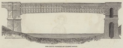 Nore-viaduct, Waterford en Kilkenny Railway (gravure) door English School