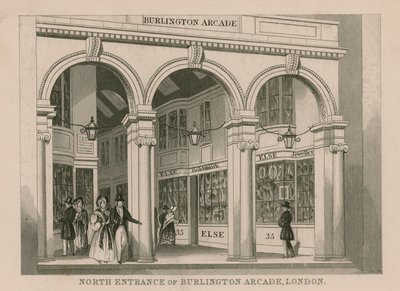 Noordelijke ingang van Burlington Arcade, Londen door English School