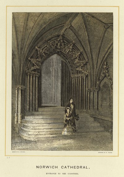 Norwich Kathedraal, ingang naar de kloosters door English School