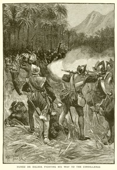 Nunez de Balboa vecht zich een weg naar de Cordilleras door English School