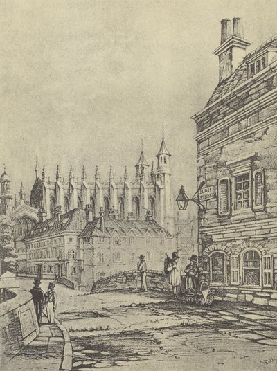 Oude Barnes Pool-brug, 1838 (gravure) door English School