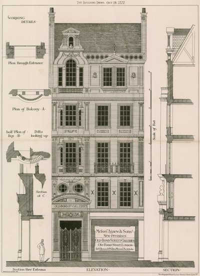 Old Bond Street Galleries, Old Bond Street, Londen door English School