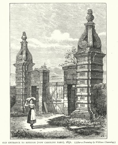 Oude ingang naar Royston, nu Caroline Park door English School