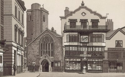 Oude Huizen in de Kathedraaltuin door English School