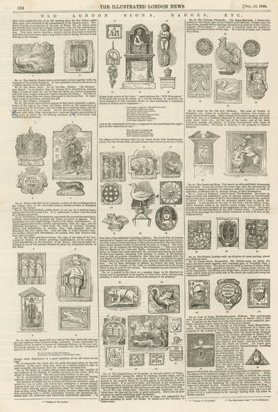 Oude Londense Borden, Emblemen, Etc door English School
