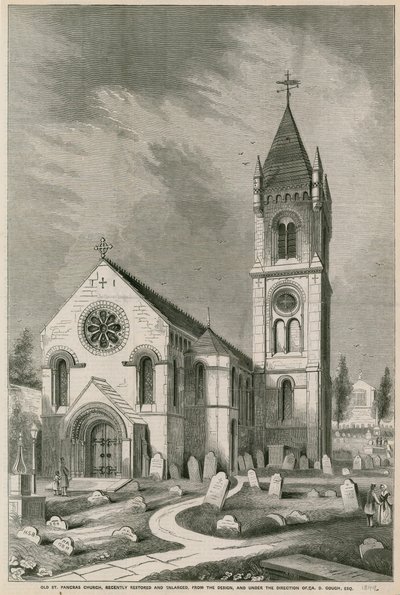 Oude St Pancras Kerk, Londen, onlangs gerestaureerd en vergroot door English School