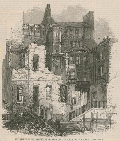 Oud huis in St Jamess Park, voorheen de residentie van rechter Jeffreys door English School