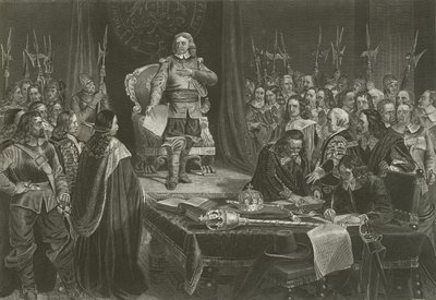 Oliver Cromwell weigert de Kroon van Engeland, 1657 door English School