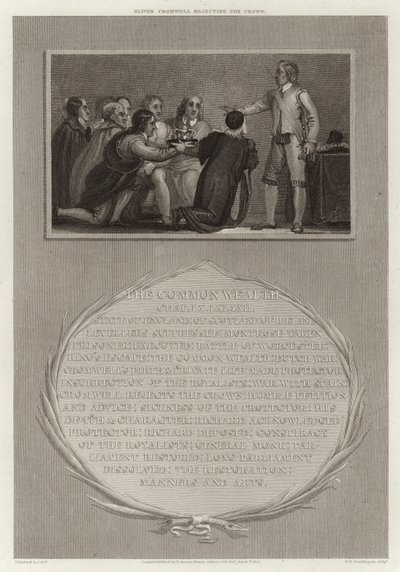 Oliver Cromwell wijst de kroon af door English School