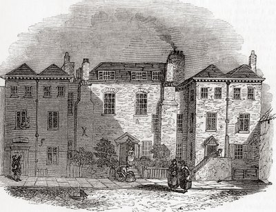 Het huis van Oliver Cromwell, Clerkenwell Close, Londen, Engeland, uit Old England: A Pictorial Museum, uitgegeven 1847 door English School