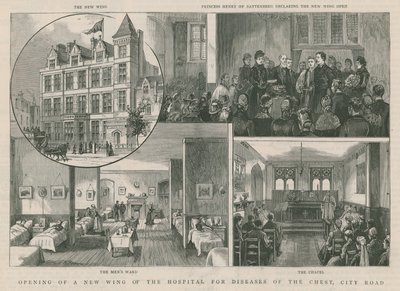 Opening van een nieuwe vleugel van het Ziekenhuis voor Longziekten, City Road, Londen door English School