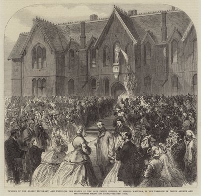 Opening van het Albert Infirmary en onthulling van het standbeeld van wijlen Prins-Gemaal, in aanwezigheid van Prins Arthur en de Prinsessen Helena en Louisa door English School