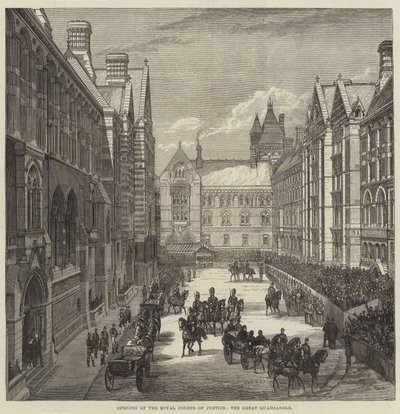 Opening van de Koninklijke Gerechtsgebouwen, de Grote Binnenplaats door English School
