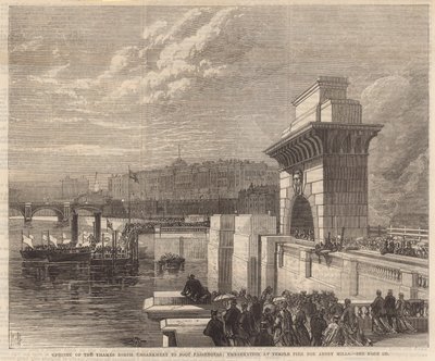 Opening van de noordelijke Thames Embankment voor voetgangers door English School