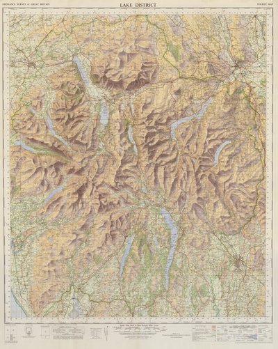 Ordnance Survey Kaart van het Lake District door English School