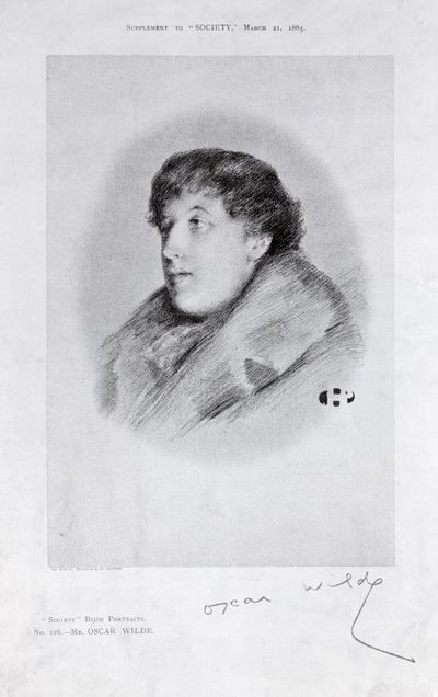 Oscar Wilde, een Bijou Portret, uit Society door English School