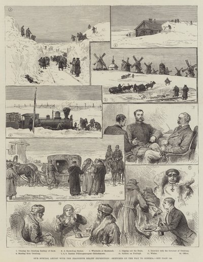 Onze speciale kunstenaar met de Jeannette Relief Expedition, schetsen op weg naar Siberië door English School