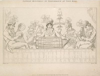 Padean Minstrels in uitvoering in Vauxhall Gardens, Londen door English School