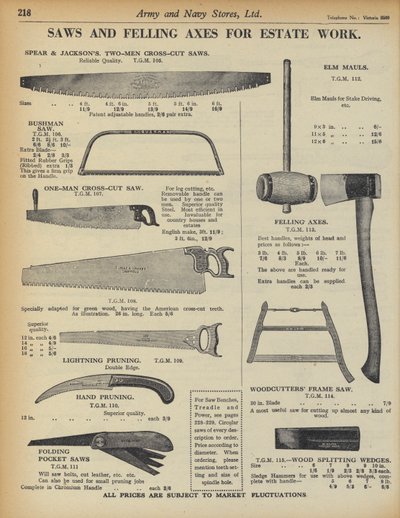 Pagina uit het Army and Navy Stores Catalogus door English School