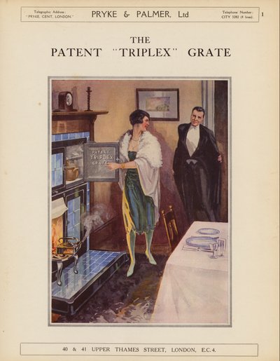 Pagina uit de catalogus van Pryke  Palmer Ltd, ca 1930 (kleurenlitho) door English School