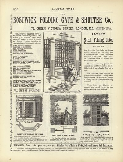 Pagina uit The Architects, Surveyors and Engineers Compendium 1892 door English School