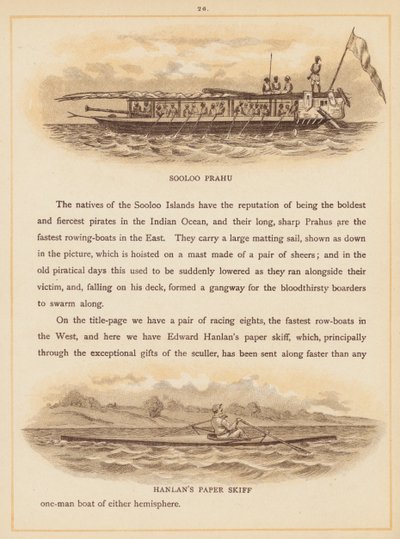 Pagina uit De boten van de wereld, eind 19e eeuw (kleurenlitho) door English School