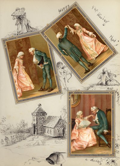 Pagina uit laat Victoriaans plakboek door English School