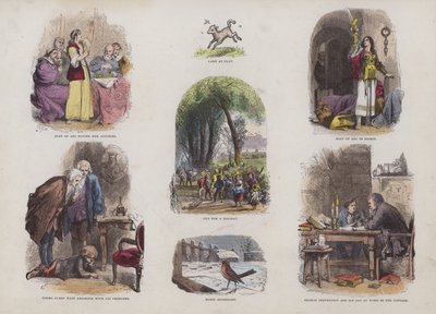 Pagina uit het Aantrekkelijke Prentenboek (gekleurde gravure) door English School