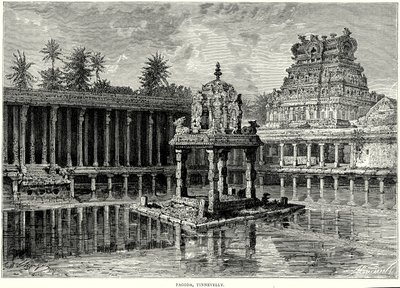 Pagode, Tinnevelly (gravure) door English School