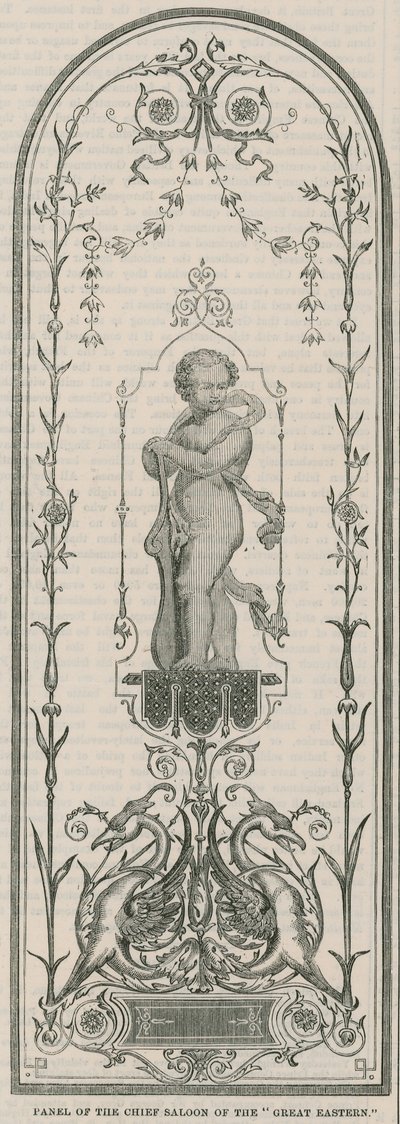 Paneel van de hoofdsalon van de Great Eastern door English School