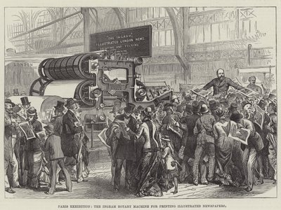 Parijse tentoonstelling, de Ingram roterende machine voor het drukken van geïllustreerde kranten door English School