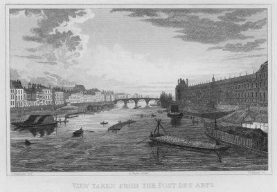 Parijs, uitzicht vanaf de Pont Des Arts door English School