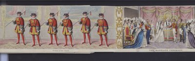 Deel van het panorama van het huwelijk van koningin Victoria, ca. 1840 door English School