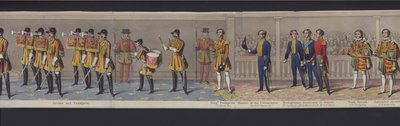 Deel van het panorama van het huwelijk van koningin Victoria, ca. 1840 door English School