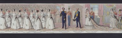 Deel van het panorama van het huwelijk van koningin Victoria, ca. 1840 door English School
