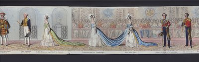 Deel van het panorama van het huwelijk van Koningin Victoria, ca. 1840 door English School