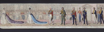 Deel van het panorama van het huwelijk van koningin Victoria, ca. 1840 door English School