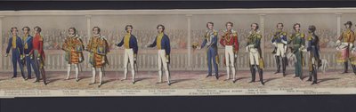 Deel van het panorama van het huwelijk van Koningin Victoria, ca. 1840 door English School