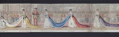 Deel van het panorama van het huwelijk van koningin Victoria, ca. 1840 door English School
