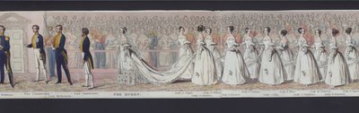 Deel van het panorama van het huwelijk van koningin Victoria, ca. 1840 door English School
