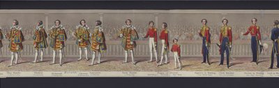 Deel van het panorama van het huwelijk van koningin Victoria, ca. 1840 door English School