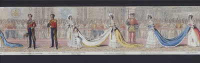 Deel van het panorama van het huwelijk van koningin Victoria, ca. 1840 door English School
