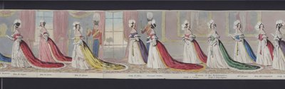 Deel van het panorama van het huwelijk van koningin Victoria, ca. 1840 door English School
